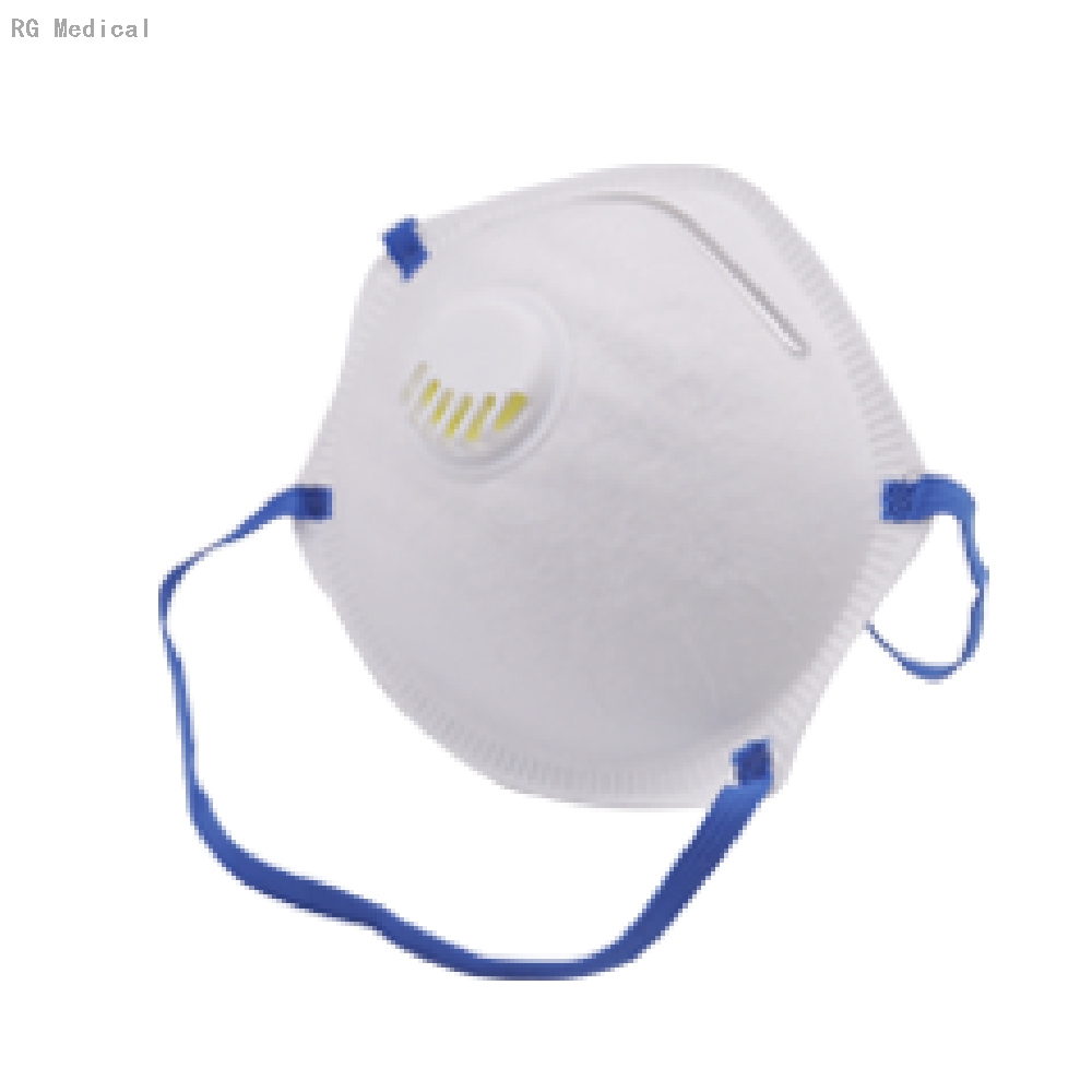 FFP2-Atemschutzgerät mit Stirnbändern in Ventilbecherform